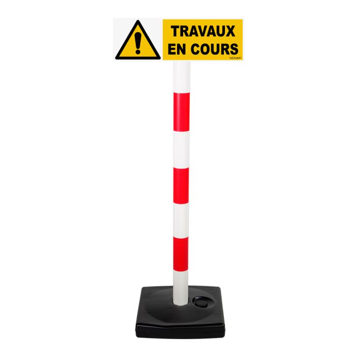 Kit poteau PVC avec panneau - Travaux en cours - Novap