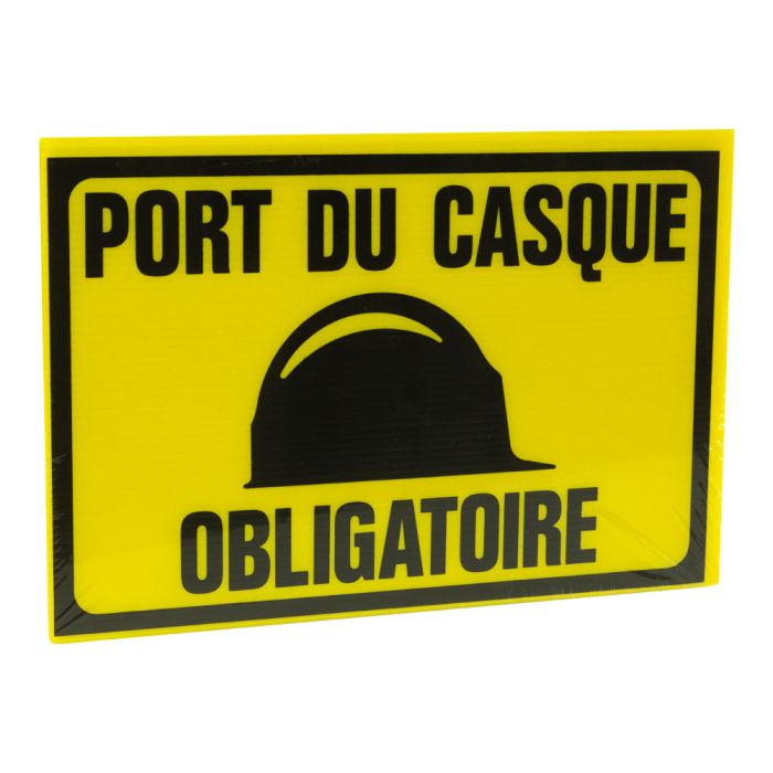 Panneau alvéole port du casque obligatoire 300x200mm - Novap