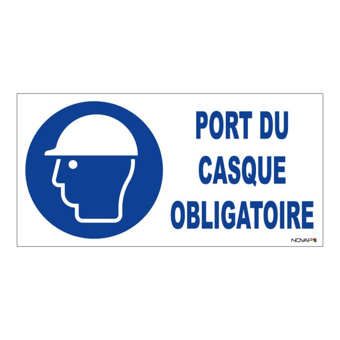 Panneau Port du casque obligatoire - Rigide 960x480mm - Novap