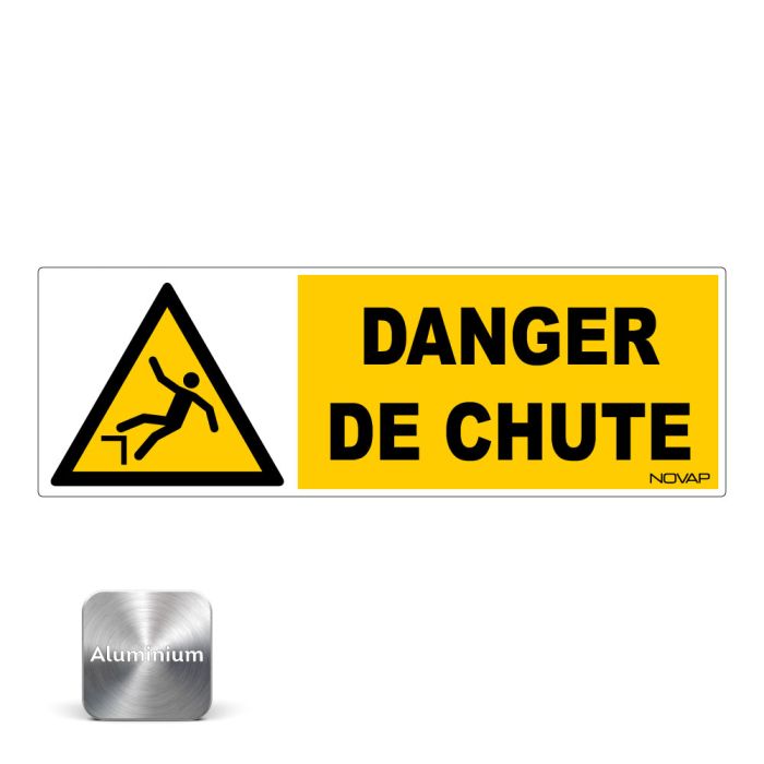 Panneau Danger de chute - Alu 450x150mm - Novap