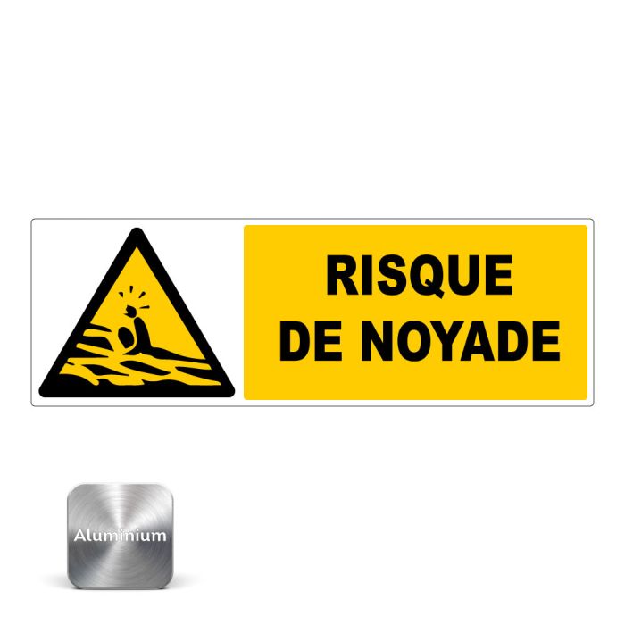 Panneau Risque de noyade - Alu 450x150mm - Novap