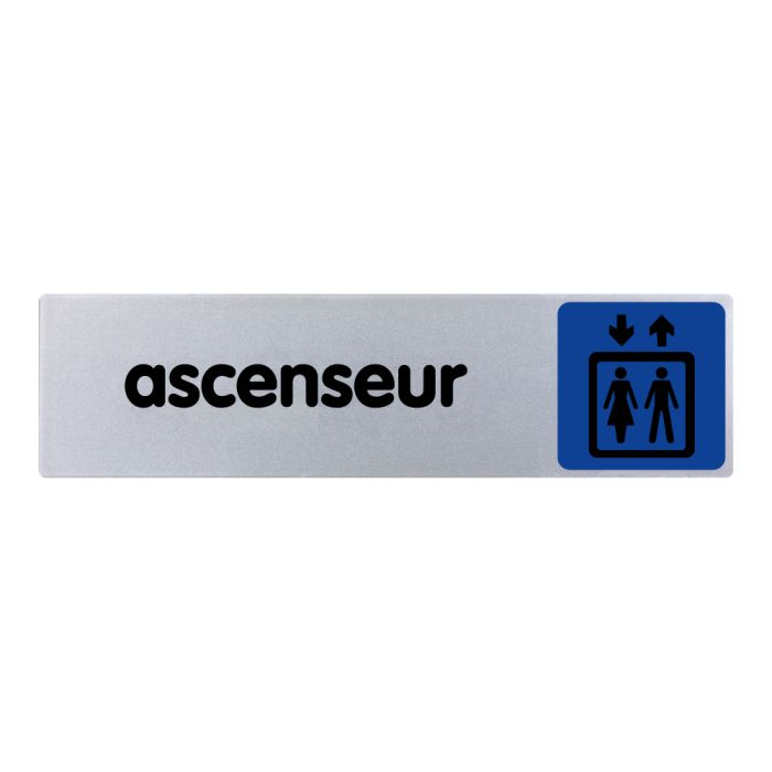 Plaquette de porte Ascenseur (texte) - couleur 170x45mm - Novap