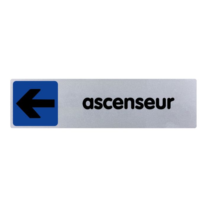 Plaquette de porte Ascenseur flèche à gauche - couleur 170x45mm - Novap