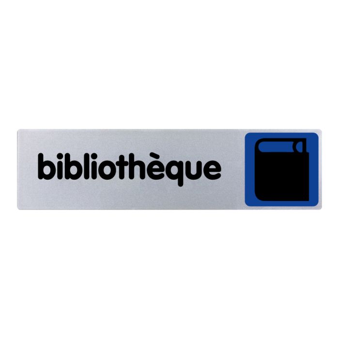 Plaquette de porte Bibliothèque - couleur 170x45mm - Novap