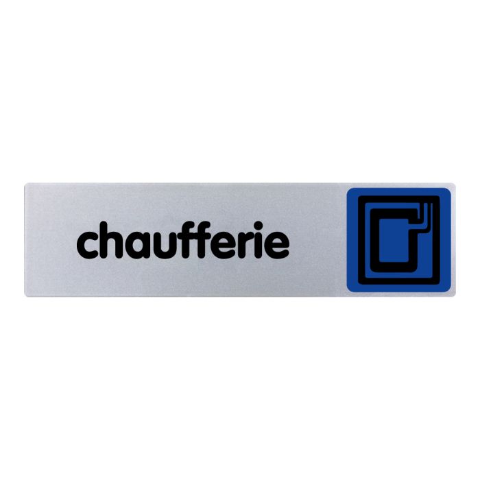 Plaquette de porte Chaufferie - couleur 170x45mm - Novap