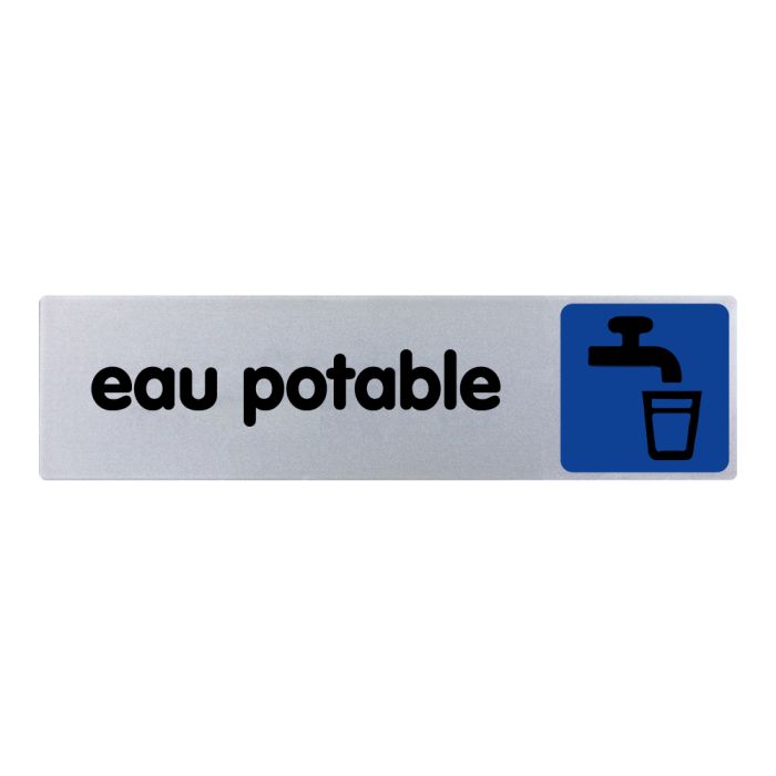 Plaquette de porte Eau potable - couleur 170x45mm - Novap