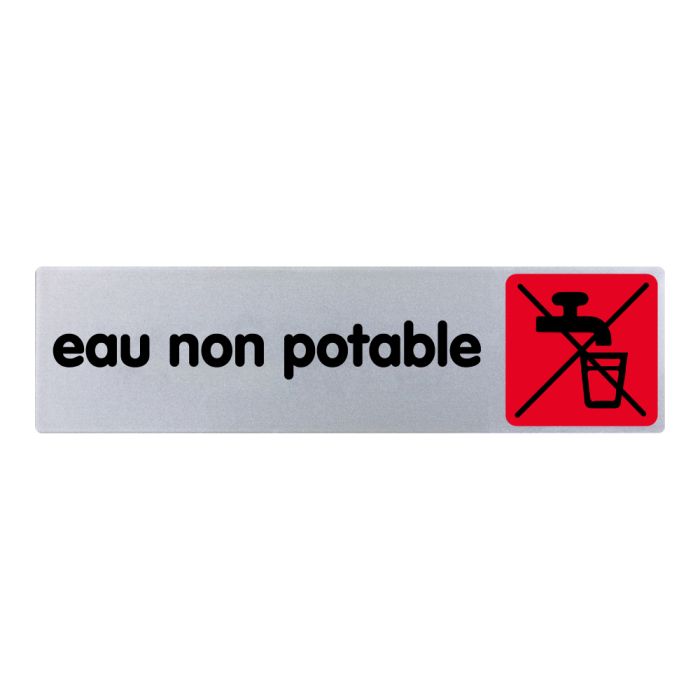 Plaquette de porte Eau non potable - couleur 170x45mm - Novap