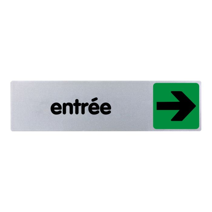 Plaquette de porte Entrée flèche droite - couleur 170x45mm - Novap