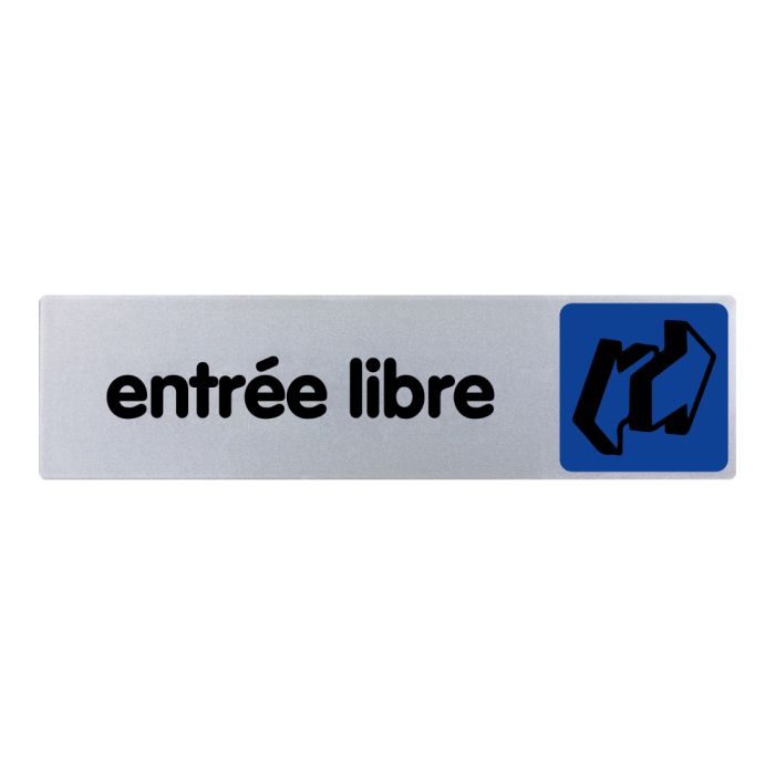 Plaquette de porte Entrée libre - couleur 170x45mm - Novap