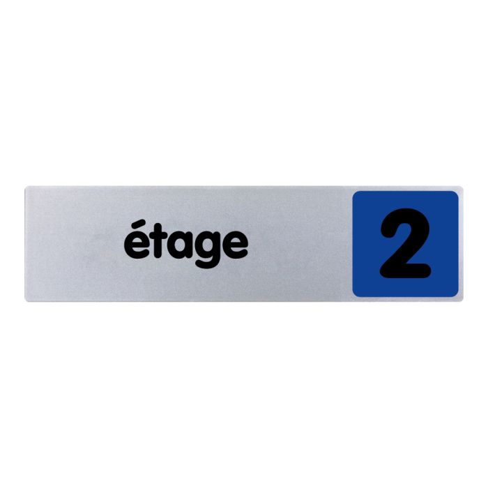 Plaquette de porte 2eme étage - couleur 170x45mm - Novap