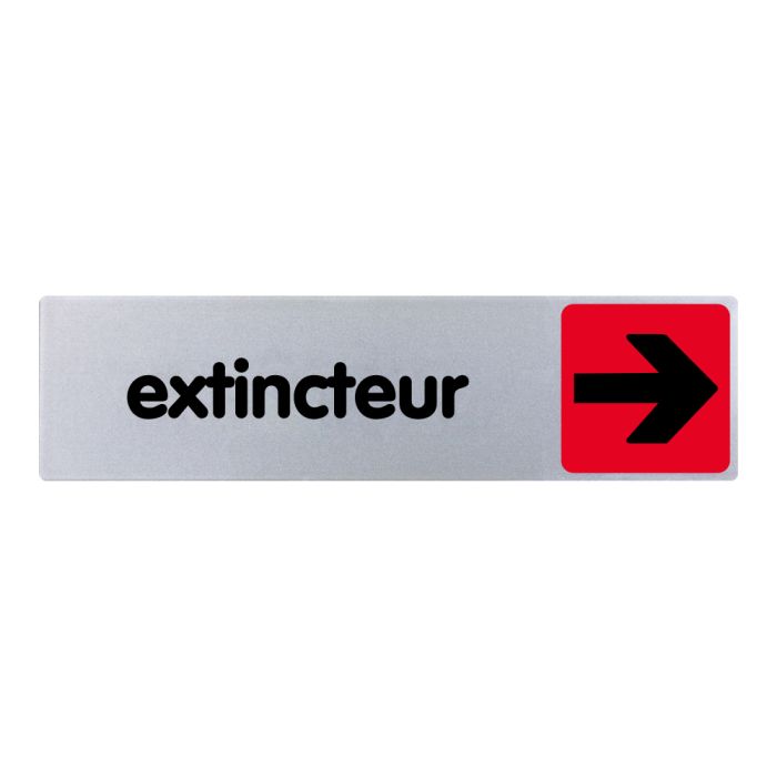 Plaquette de porte Extincteur flèche droite - couleur 170x45mm - Novap