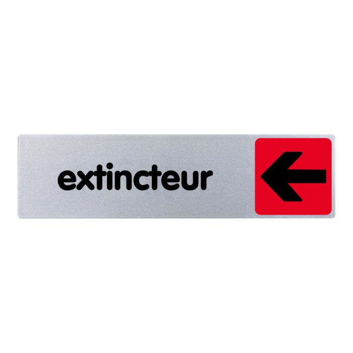 Plaquette de porte Extincteur flèche gauche - couleur 170x45mm - Novap