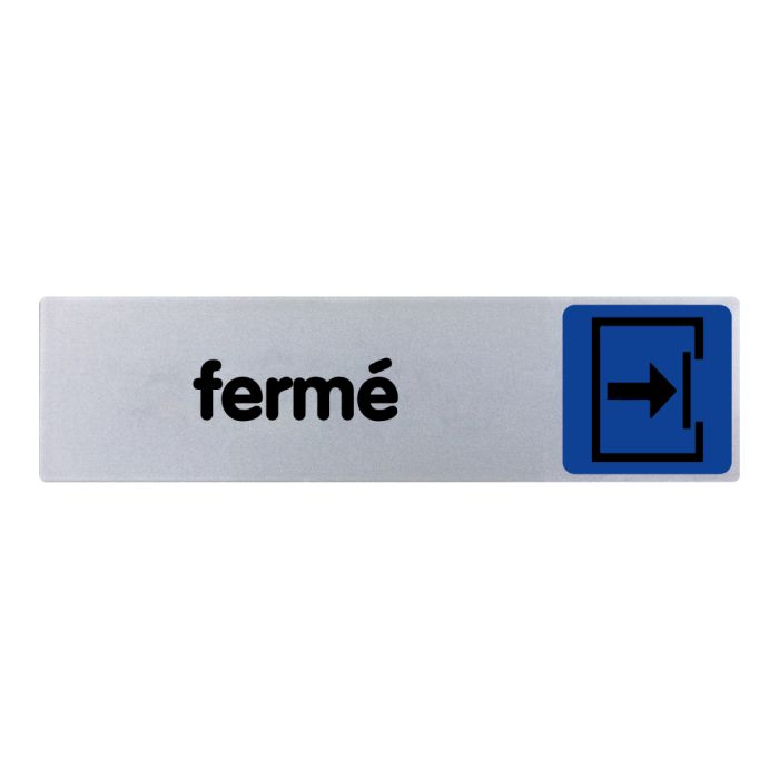 Plaquette de porte Fermé - couleur 170x45mm - Novap