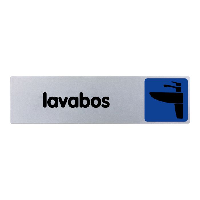 Plaquette de porte Lavabos - couleur 170x45mm - Novap