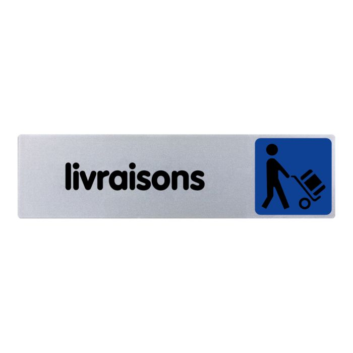 Plaquette de porte Livraisons - couleur 170x45mm - Novap