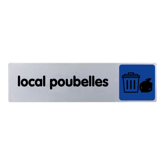 Plaquette de porte Local poubelles - couleur 170x45mm - Novap