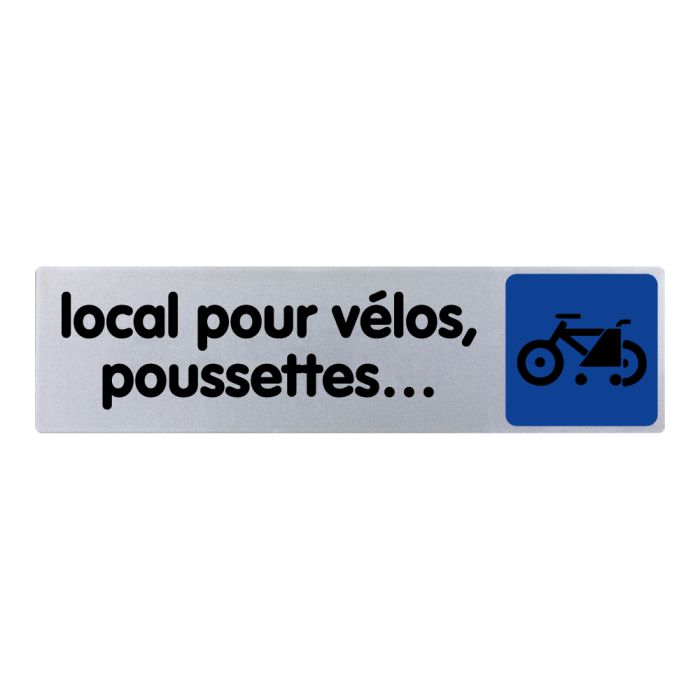 Plaquette de porte Local pour vélos, poussettes… - couleur 170x45mm - Novap