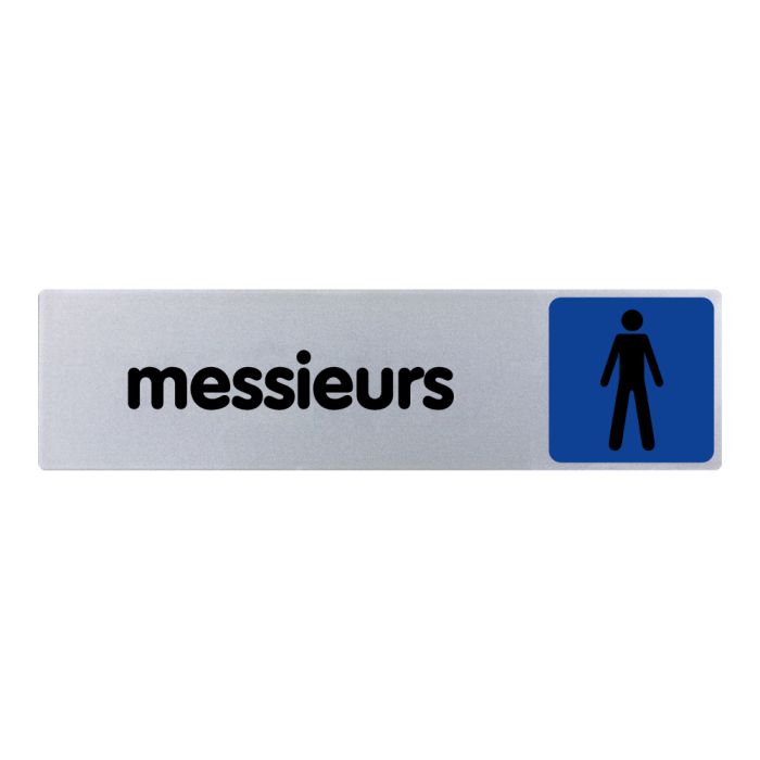 Plaquette de porte Messieurs (texte) - couleur 170x45mm - Novap