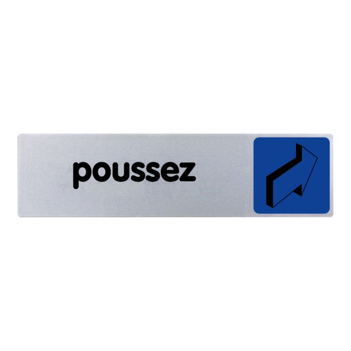 Plaquette de porte Poussez (horizontal) - couleur 170x45mm - Novap