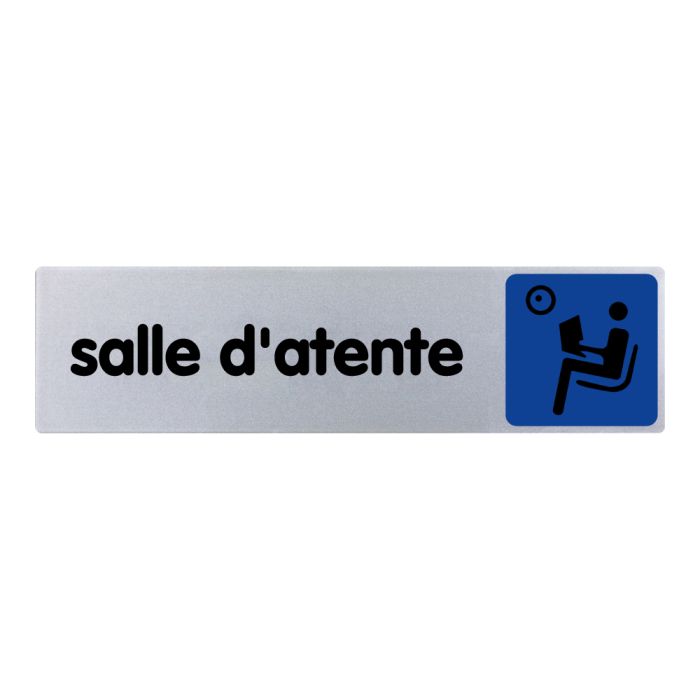 Plaquette de porte Salle d'attente - couleur 170x45mm - Novap