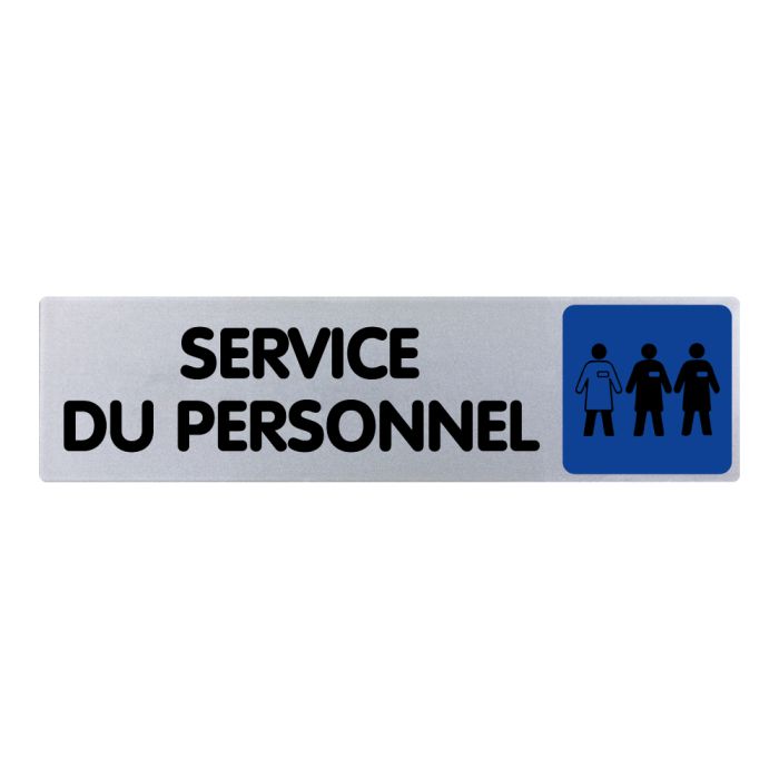 Plaquette de porte Service du personnel - couleur 170x45mm - Novap