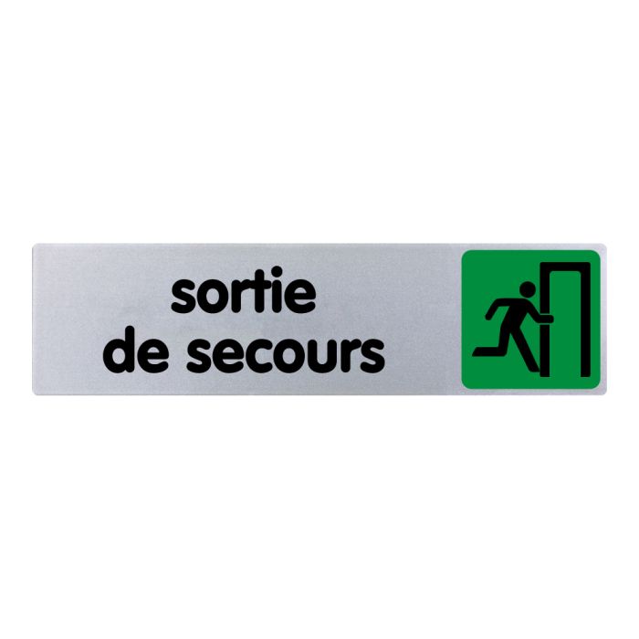 Plaquette de porte Sortie de secours - couleur 170x45mm - Novap