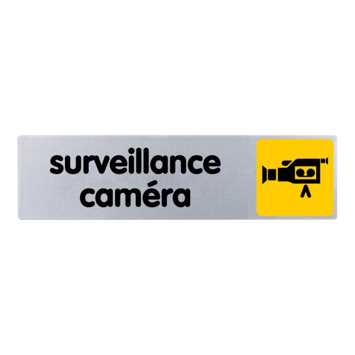 Plaquette de porte Surveillance caméra - couleur 170x45mm - Novap