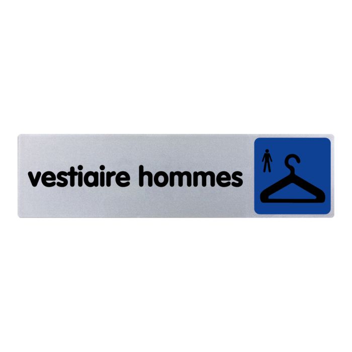 Plaquette de porte Vestiaire hommes - couleur 170x45mm - Novap