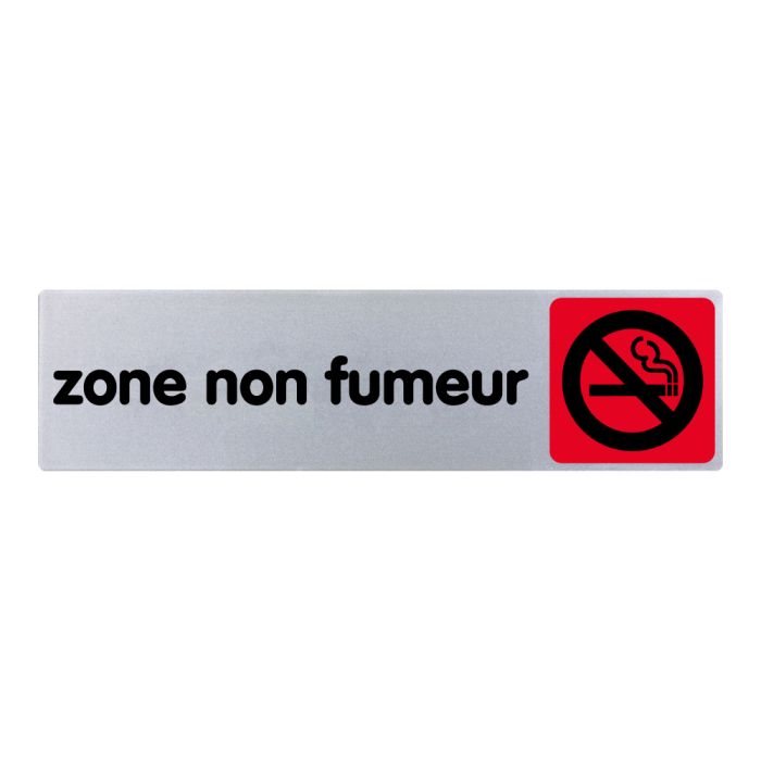 Plaquette de porte Zone non fumeur - couleur 170x45mm - Novap