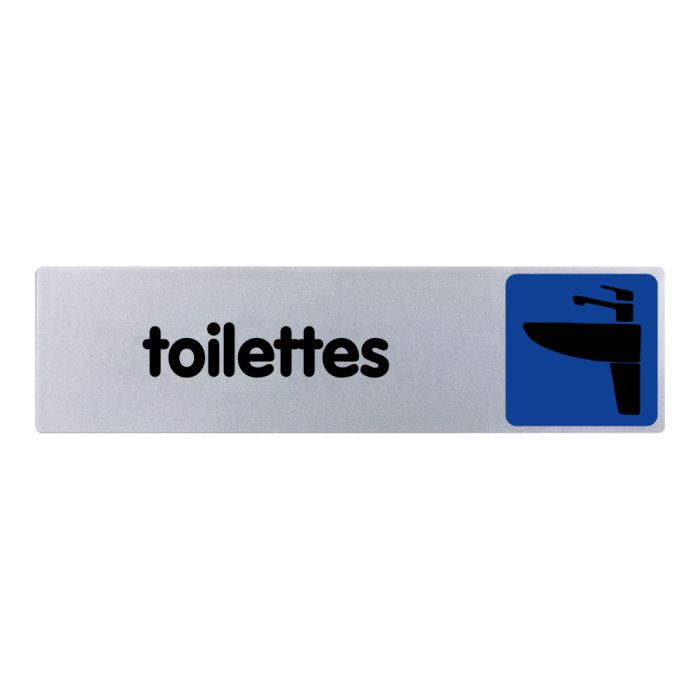 Plaquette de porte Toilettes - couleur 170x45mm - Novap