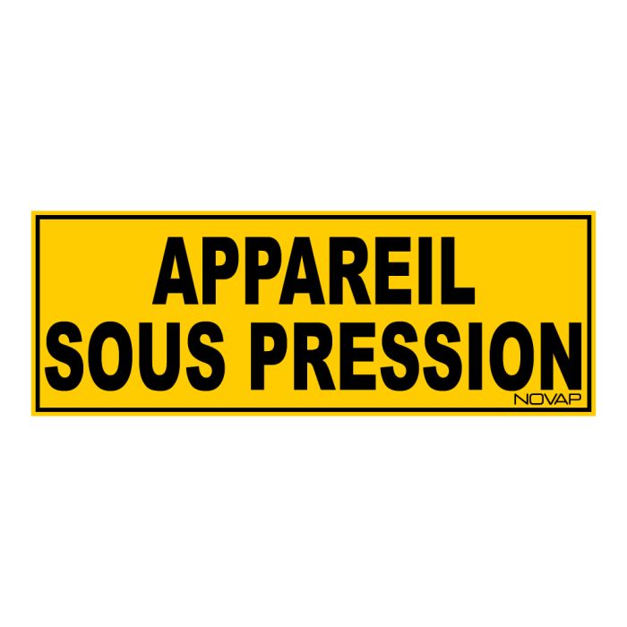 Panneau Appareil sous pression - Rigide 330x120mm - Novap