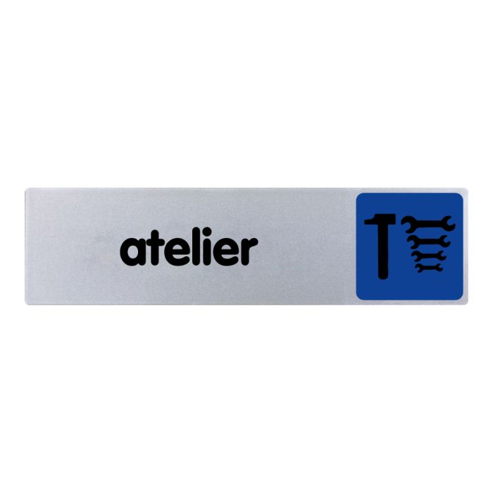 Plaquette de porte Atelier - couleur 170x45mm - Novap