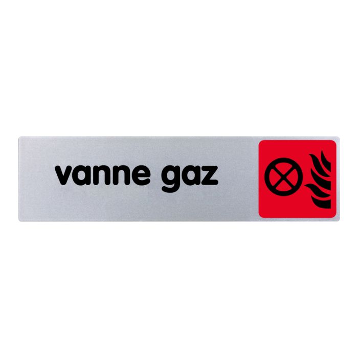 Plaquette de porte Vanne gaz - couleur 170x45mm - Novap