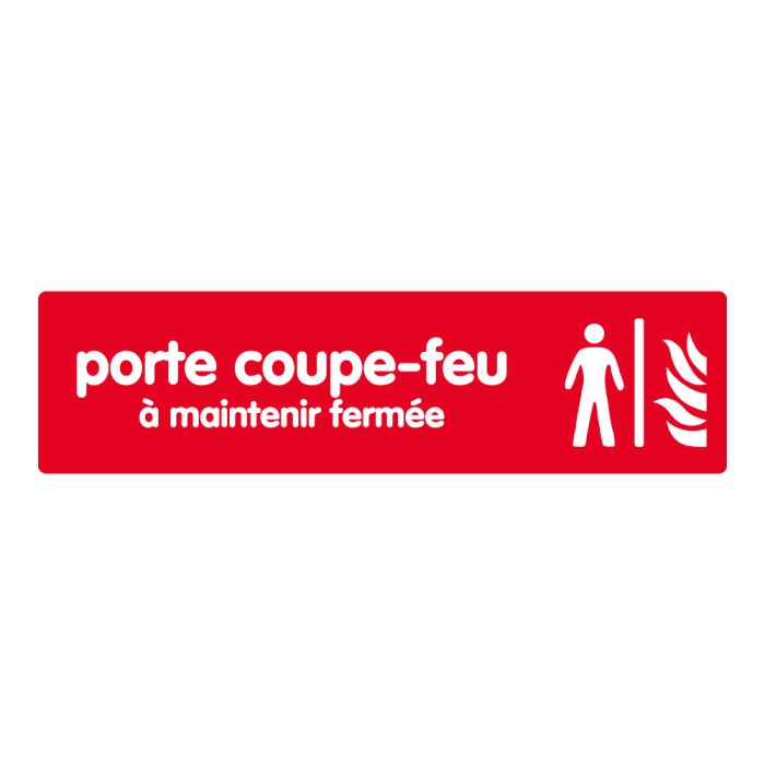 Plaquette de porte Porte coupe-feu à maintenir fermée - couleur 170x45mm - Novap