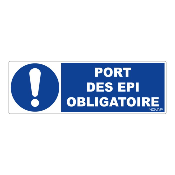 Panneau Port des EPI obligatoire - Rigide 450x150mm - Novap