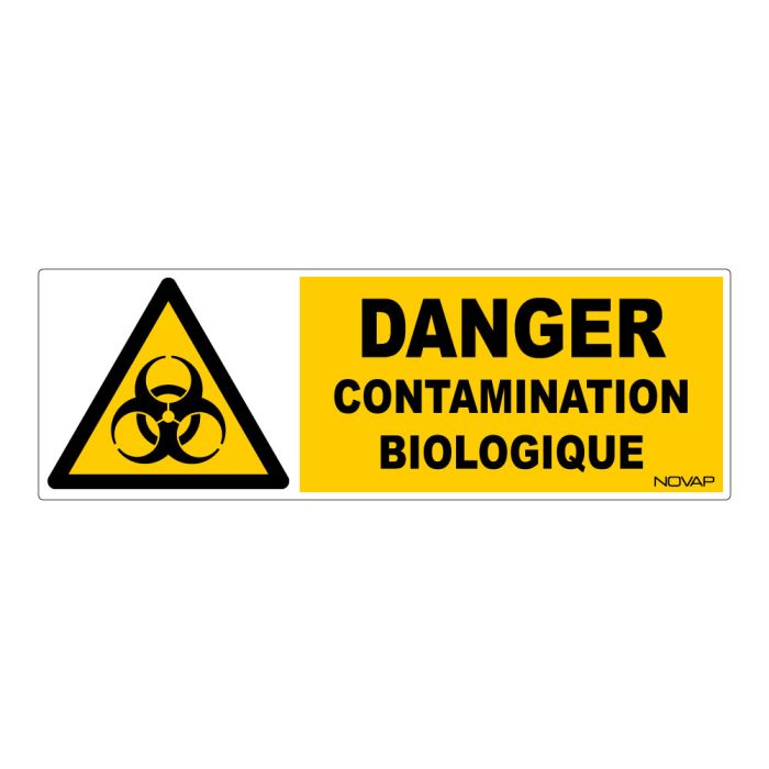 Panneau Danger contamination biologique - 450x150mm - Novap