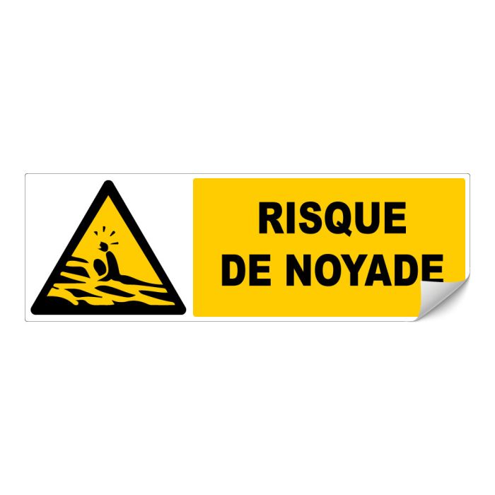 Adhésif Risque de noyade - 450x150mm - Novap