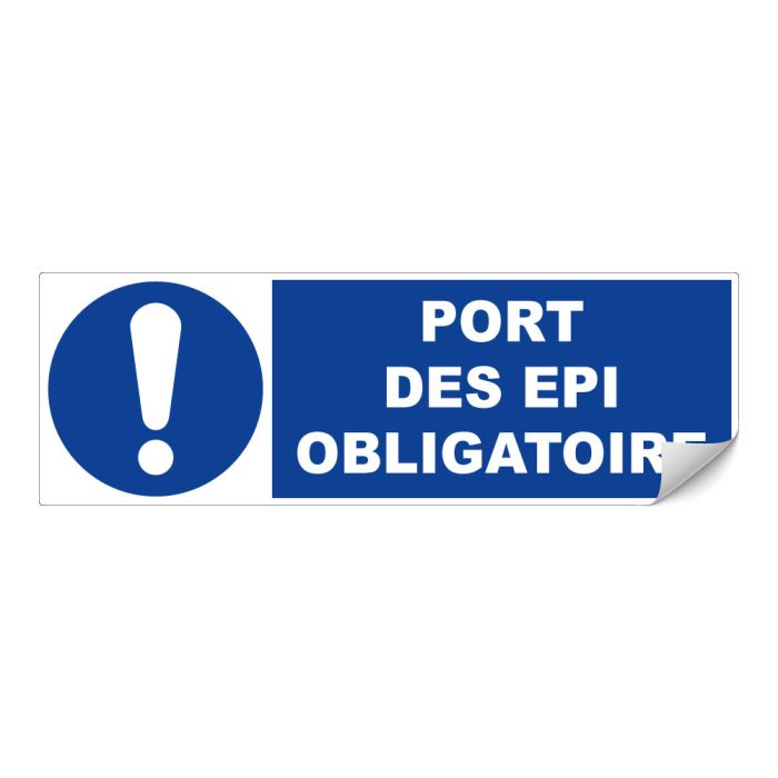 Adhésif Port des EPI obligatoire - 450x150mm - Novap