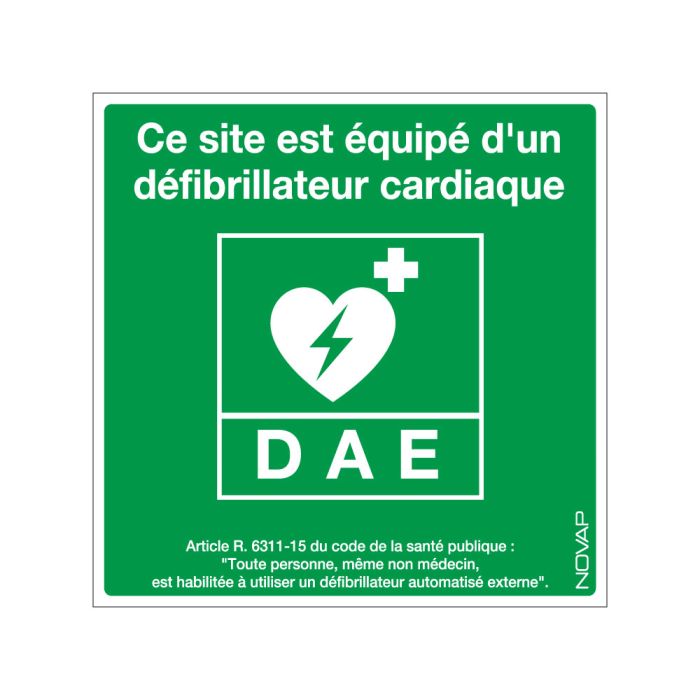 Panneau D.A.E. plus texte - Rigide 200x200mm - Novap