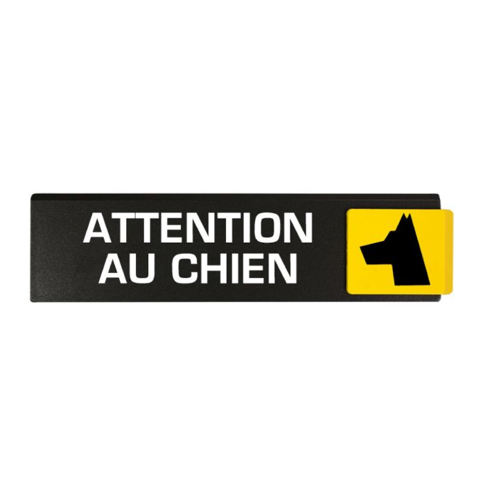 Plaquette de porte Attention au chien - Europe design 175x45mm - Novap