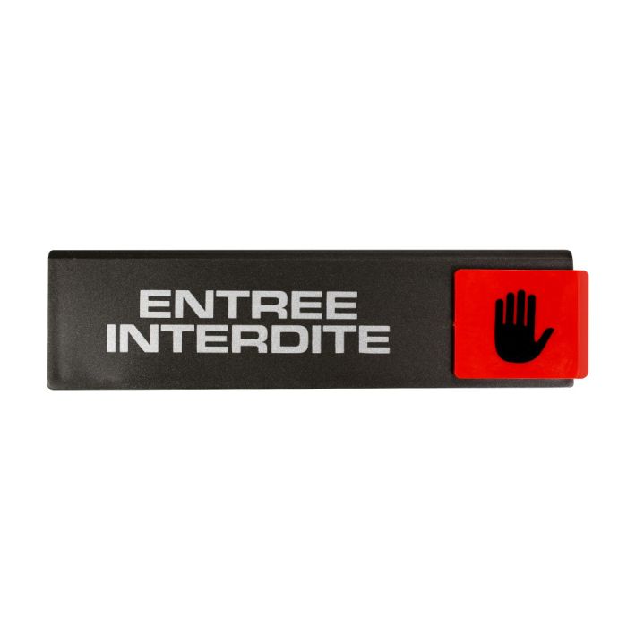 Plaquette de porte Entrée interdite - Europe design 175x45mm - Novap