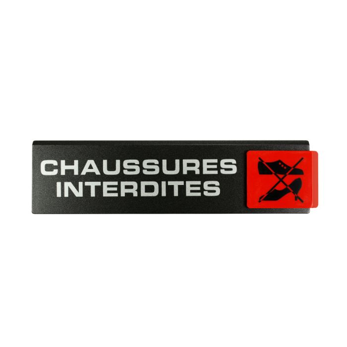 Plaquette de porte Chaussures interdites - Europe design 175x45mm - Novap