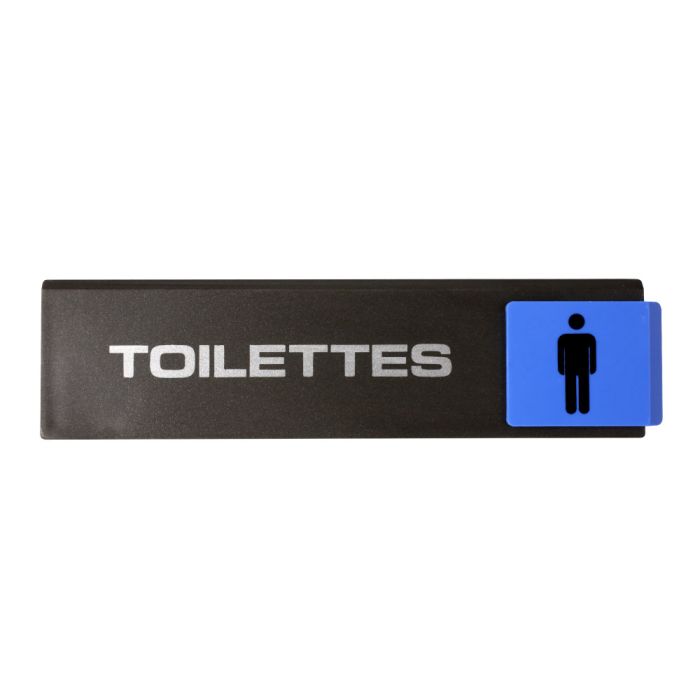 Plaquette de porte Toilettes avec figurine homme - Europe design 175x45mm - Novap