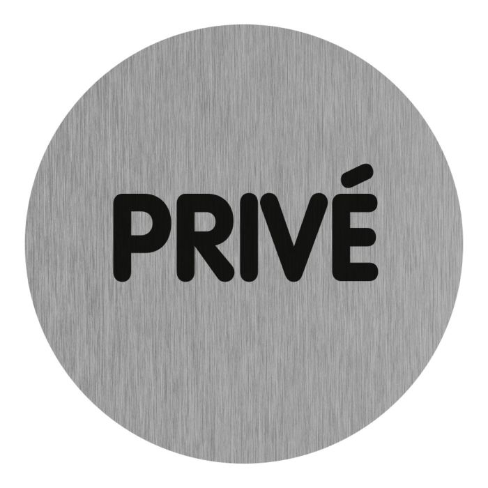 Plaquette de porte Privé - Aluminium brosse Ø75mm - Novap