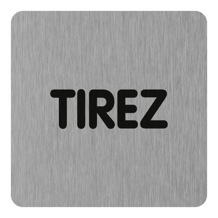 Plaque de porte Tirez - Aluminium brosse 100x100mm - Novap