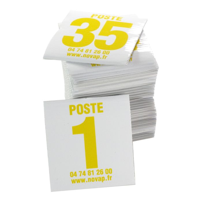 Lot de 35 plaques postes de chasse - jaune - Novap