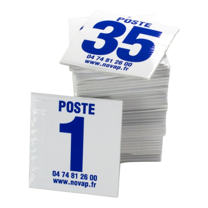 Lot de 35 plaques postes de chasse - bleu - Novap