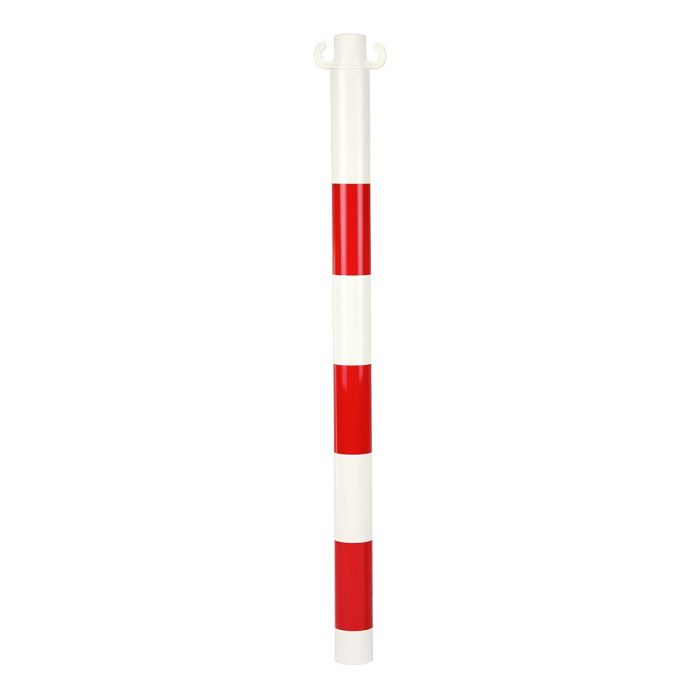 Kit de 2 poteaux acier Rouge/Blanc sans manchon - Novap