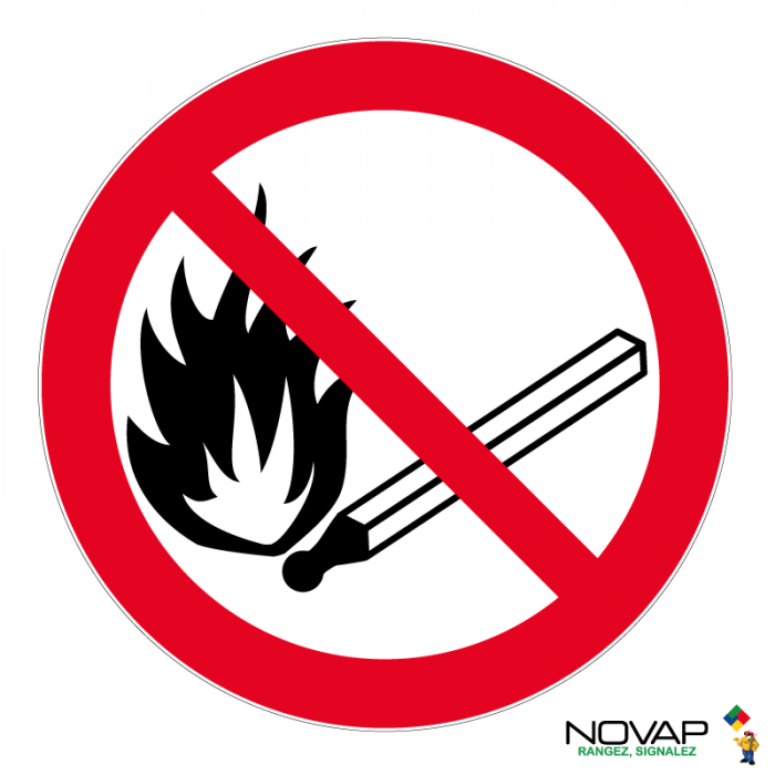 Boxprotec  Panneau légal attention au feu - Tous feux est interdit.
