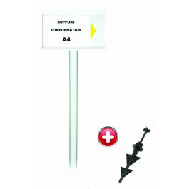 Achetez Sur Novap Fr Votre Poteau Pvc Blanc Hauteur M Avec Support D Information A Blanc